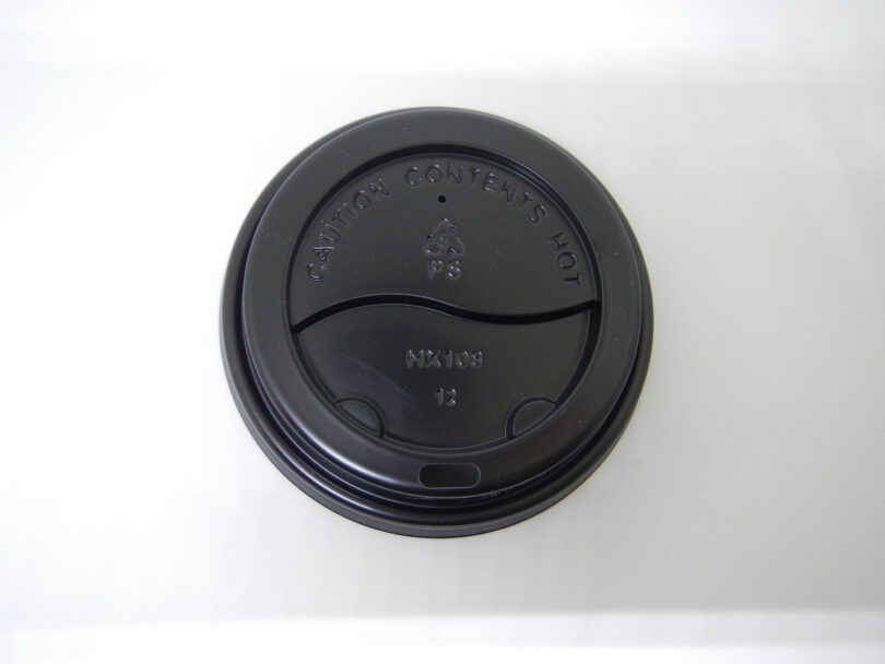 ขายส่ง ฝาแก้วพลาสติก แบบเรียบ สำหรับ แก้วกาแฟ 12oz สีดำ : 1 ลัง - Image 2
