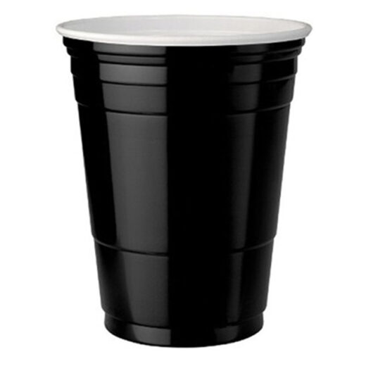 ขายส่ง แก้วพลาสติก สีดำ Black party cup 16oz