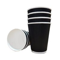 ขายส่ง แก้วกระดาษ Black ripple wall paper cup 12oz : 1 ลัง - Image 2