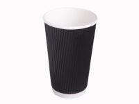 ขายส่ง แก้วกระดาษ Black ripple wall paper cup 16oz - Image 3