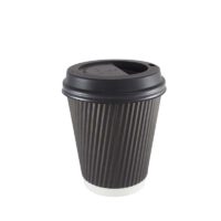 ขายส่ง แก้วกระดาษ Black ripple wall paper cup 8oz : 1 กล่อง - Image 2