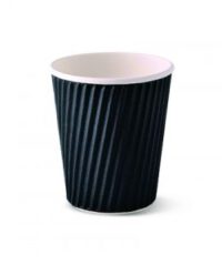 ขายส่ง แก้วกระดาษ Black ripple wall paper cup 8oz : 1 กล่อง - Image 3