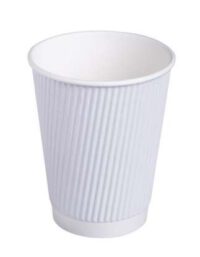 ขายส่ง แก้วกระดาษ White ripple wall paper cup 12oz : 1 กล่อง