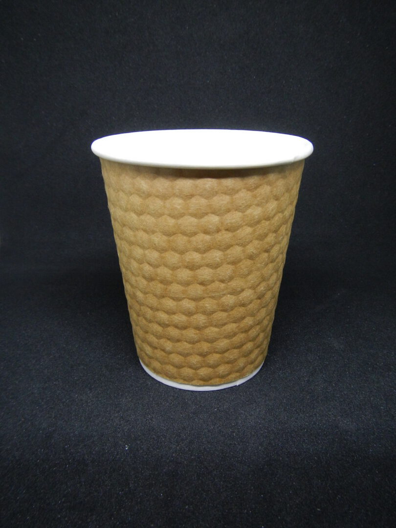 แก้วกาแฟ ขายส่ง แก้วกาแฟกระดาษ 2 ชั้น Kraft diamond wall 8oz : 1 ลัง - Image 1