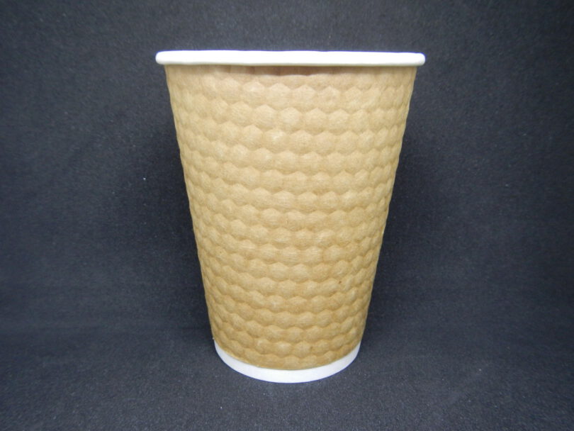 แก้วกระดาษ ขายส่ง แก้วกาแฟกระดาษ 2 ชั้น Kraft diamond wall 12oz : 1 ลัง - Image 1