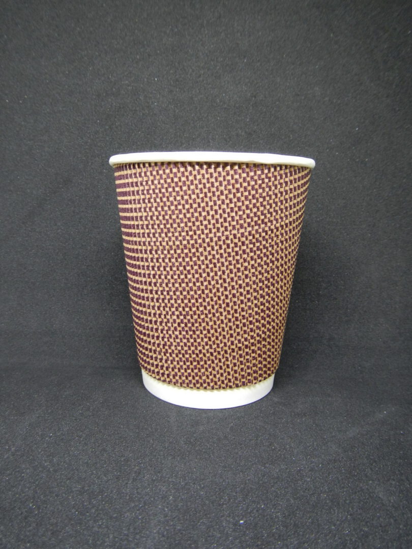 ขายส่ง แก้วกระดาษ สีน้ำตาล Brown ripple wall paper cup 8oz : 1 กล่อง - Image 1
