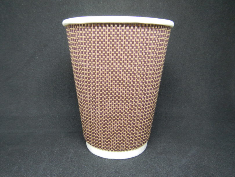ขายส่ง แก้วกระดาษ สีน้ำตาล Brown ripple wall paper cup 12oz : 1 ลัง - Image 2
