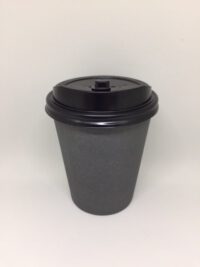 Promotion !!! ขายส่ง แก้วกระดาษ 2 ชั้น double wall paper cup 8oz สีเทา พร้อมฝา : 1 ลัง ( 1,000 ชุด )