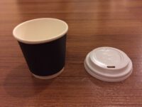 Promotion!! แก้วกระดาษ Black double wall paper cup 4oz พร้อมฝาขาว - Image 2