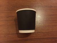 Promotion!! แก้วกระดาษ Black double wall paper cup 4oz พร้อมฝาขาว - Image 3