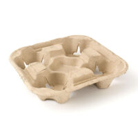 ขายส่ง ถาดหลุม แบบ 4 หลุม สำหรับใส่เครื่องดื่ม cup paper holder tray : 1 ลัง