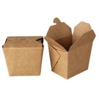 ขายส่ง ถ้วยกระดาษ ใส่บะหมี่ สีน้ำตาล 26oz kraft noodle square cup : 1 ลัง - Image 3