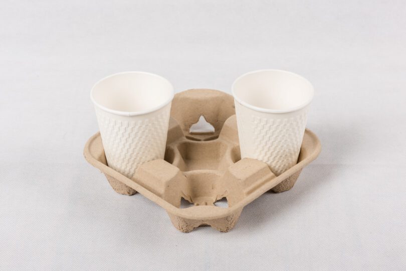 ขายส่ง ถาดหลุม แบบ 4 หลุม สำหรับใส่เครื่องดื่ม cup paper holder tray : 1 ลัง - Image 2