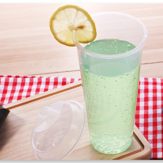 ขายส่ง แก้วพลาสติก PP เนื้อแข็ง ทรงกลม พร้อมฝารุ่นใหม่ 24oz สีใส : 1 ลัง