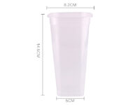 ขายส่ง แก้วพลาสติก PP เนื้อแข็ง ทรงสี่เหลี่ยม พร้อมฝา 16oz สีใส : 1 ลัง - Image 4