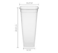 ขายส่ง แก้วพลาสติก PP เนื้อแข็ง ทรงสี่เหลี่ยม พร้อมฝา 22oz สีใส : 1 ลัง - Image 9