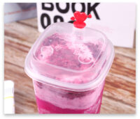 ขายส่ง แก้วพลาสติก PP เนื้อแข็ง ทรงสี่เหลี่ยม พร้อมฝา 22oz สีใส : 1 ลัง - Image 5