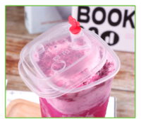 ขายส่ง แก้วพลาสติก PP เนื้อแข็ง ทรงสี่เหลี่ยม พร้อมฝา 22oz สีใส : 1 ลัง - Image 2