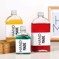 ขายส่ง ขวดแก้ว 200ml ทรงแบน พร้อมฝาอลูมิเนียม : 1 ลัง