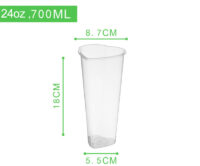 ขายส่ง แก้วพลาสติก PP เนื้อแข็ง ทรงหัวใจพร้อมฝา 24oz สีใส : 1 ลัง - Image 4
