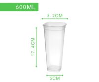 ขายส่ง แก้วพลาสติก PP เนื้อแข็ง ทรงสี่เหลี่ยม พร้อมฝา 22oz สีใส : 1 ลัง - Image 10