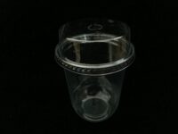 ขายส่ง แก้วพลาสติก Pet U plastic cup ทรงแคปซูล 16oz พร้อมฝาหัวตัด : 1 ลัง