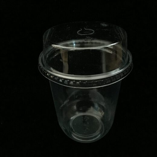 ขายส่ง แก้วพลาสติก Pet U plastic cup ทรงแคปซูล 16oz พร้อมฝาหัวตัด : 1 ลัง