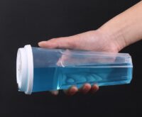 ขายส่ง แก้วพลาสติก PP เนื้อแข็ง ทรงแปดเหลี่ยม พร้อมฝารุ่นใหม่ 24oz : 1 ลัง ( ฝาใส, ดำ, ขาว ) - Image 3