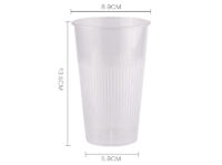 ขายส่ง แก้วพลาสติก PP เนื้อแข็ง ทรงกลมลายทาง พร้อมฝารุ่นใหม่ 18oz  : 1 ลัง ( ฝาใส, ขาว, ดำ ) - Image 9