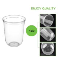 ขายส่ง แก้วพลาสติก PP เนื้อแข็ง ทรงแคปซูล พร้อมฝารุ่นใหม่ 16oz  : 1 ลัง ( ฝาใส, ขาว, ดำ ) - Image 5