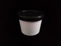 ขายส่ง ถ้วยไอศครีม พร้อมฝาพลาสติกสีดำ และ ช้อน 4oz : 1 ลัง