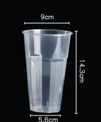 ขายส่ง แก้วพลาสติก PP เนื้อแข็ง ทรงแปดเหลี่ยม พร้อมฝารุ่นใหม่ 16oz  : 1 ลัง ( ฝาใส, ดำ, ขาว ) - Image 4