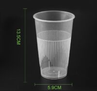 ขายส่ง แก้วพลาสติก PP เนื้อแข็ง ทรงกลมลายทาง พร้อมฝารุ่นใหม่ 18oz  : 1 ลัง ( ฝาใส, ขาว, ดำ ) - Image 7