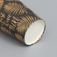 ขายส่ง แก้วกระดาษ สกรีนฟอยล์สีทอง ลายซัมเมอร์ single wall foil paper cup 8oz สีดำ : 1 ลัง - Image 4