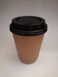 ขายส่ง แก้วกระดาษ 2 ชั้น สีน้ำตาล kraft double wall paper cup 12oz พร้อมฝา : 1 ลัง