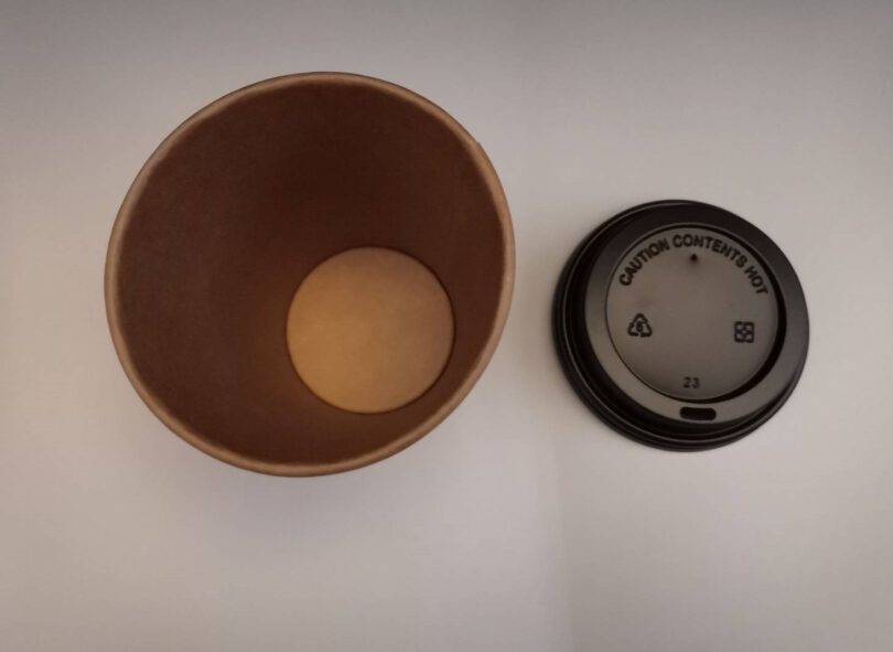 ขายส่ง แก้วกระดาษ 2 ชั้น สีน้ำตาล kraft double wall paper cup 12oz พร้อมฝา : 1 ลัง - Image 4