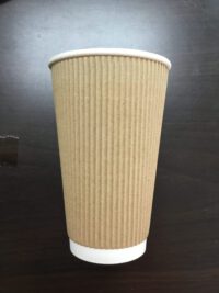 ขายส่ง แก้วกระดาษลูกฟูกสีน้ำตาล kraft ripple wall paper cup 16oz พร้อมฝา : 1 ลัง - Image 3