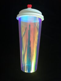 New!! ขายส่ง แก้วพลาสติก PP เนื้อแข็ง ทรงกลม สีเรนโบว์ 24oz พร้อมฝา : 1 ลัง - Image 2