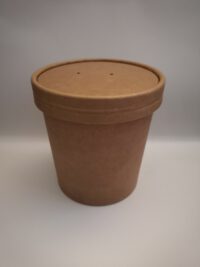 ขายส่ง ถ้วยกระดาษ ถ้วยซุป พร้อมฝากระดาษ 16oz สีน้ำตาล : 1 ลัง