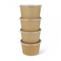 ขายส่ง ถ้วยกระดาษ ชามก๋วยเตี๋ยว ชามกระดาษ 850ml พร้อมฝาปิด กระดาษคราฟท์ : 1 ลัง - Image 2