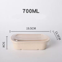 กล่องชานอ้อย ใส่อาหาร 700ml พร้อมฝาปิด Pet - Image 2