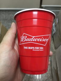 Promotion!!! สกรีนแก้ว แก้วพลาสติก สีแดง Red cup 16oz ( 5,000 ใบ )