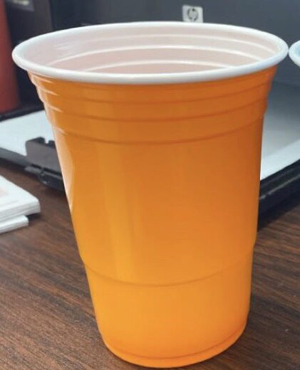 ขายส่ง แก้วพลาสติก สีส้ม Orange Part Cup 16oz