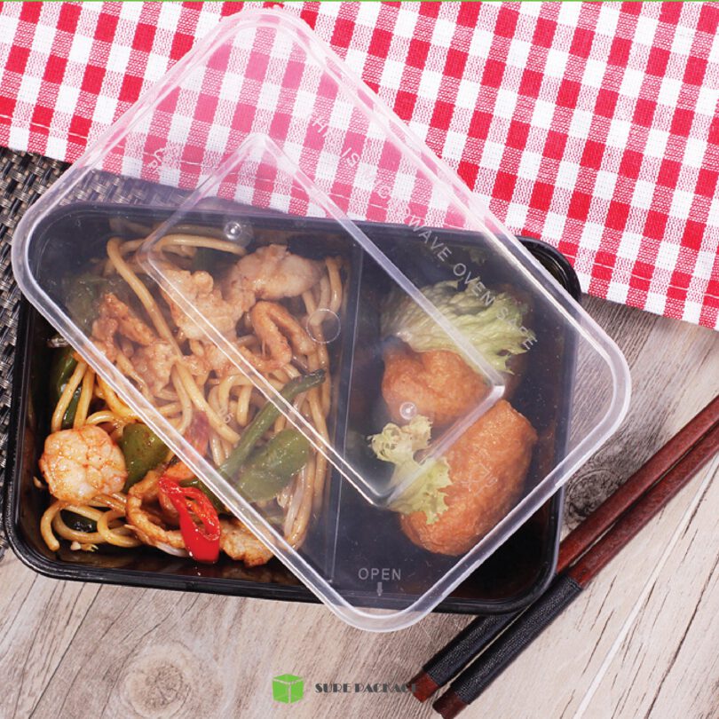 กล่องใส่อาหาร 2 ช่อง - 4 กล่องใส่อาหาร 2 ช่อง