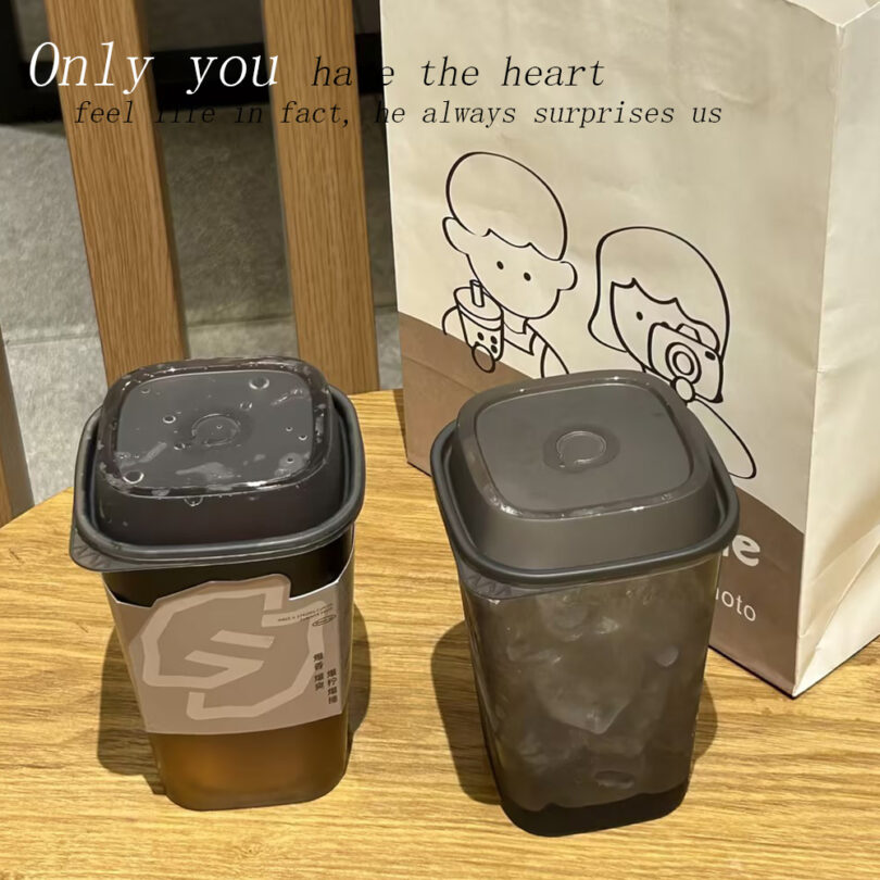 แก้วพลาสติก PP สีดำ 650ml - 2 แก้วพลาสติก PP