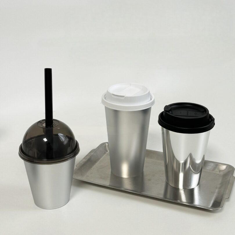 แก้วพลาสติก PP เนื้อแข็ง สีเงิน 500ml - 1 แก้วพลาสติก PP