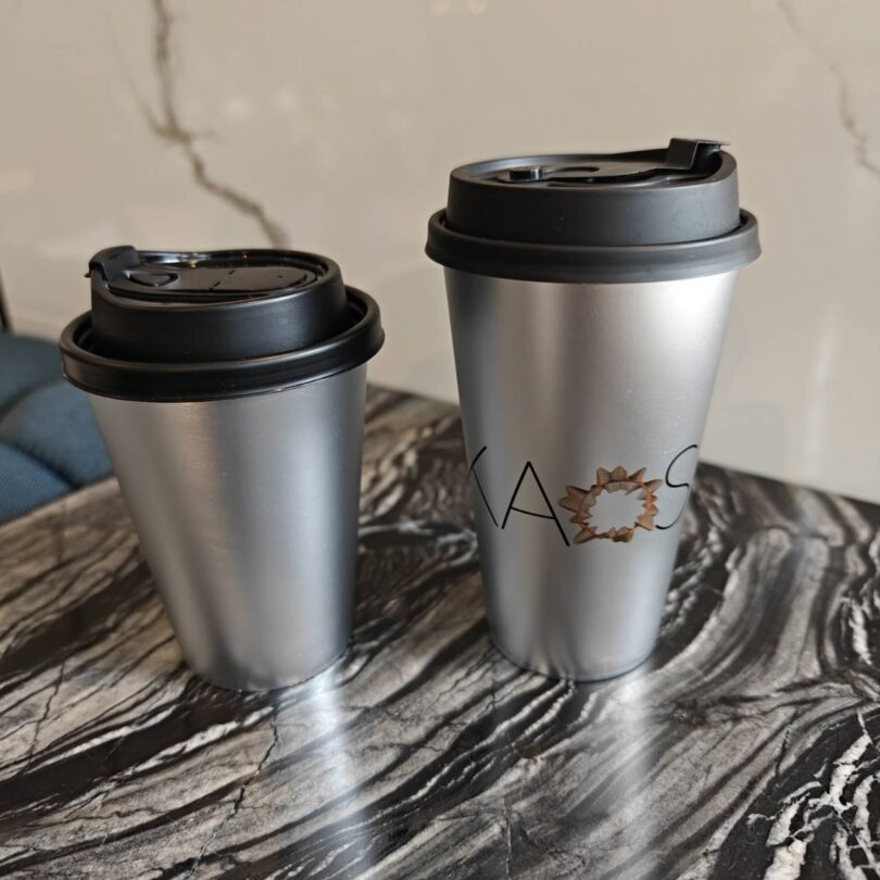 รับสกรีน แก้วพลาสติกสีเงิน - 1 แก้วพลาสติกสีเงิน